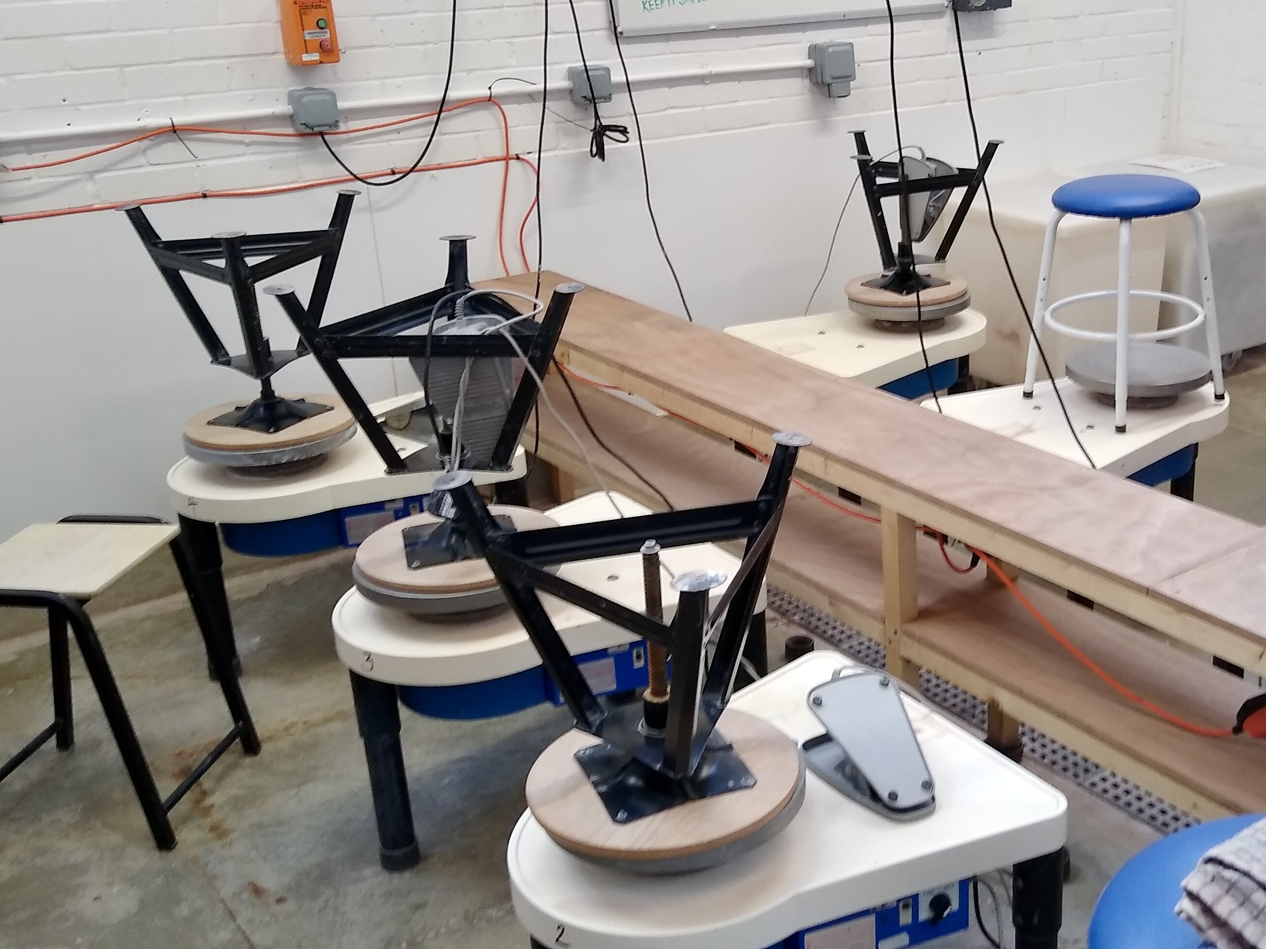Potter's wheels, Throwing Workshop, University for the Creative Arts (Farnham Campus), Surrey - September 2025