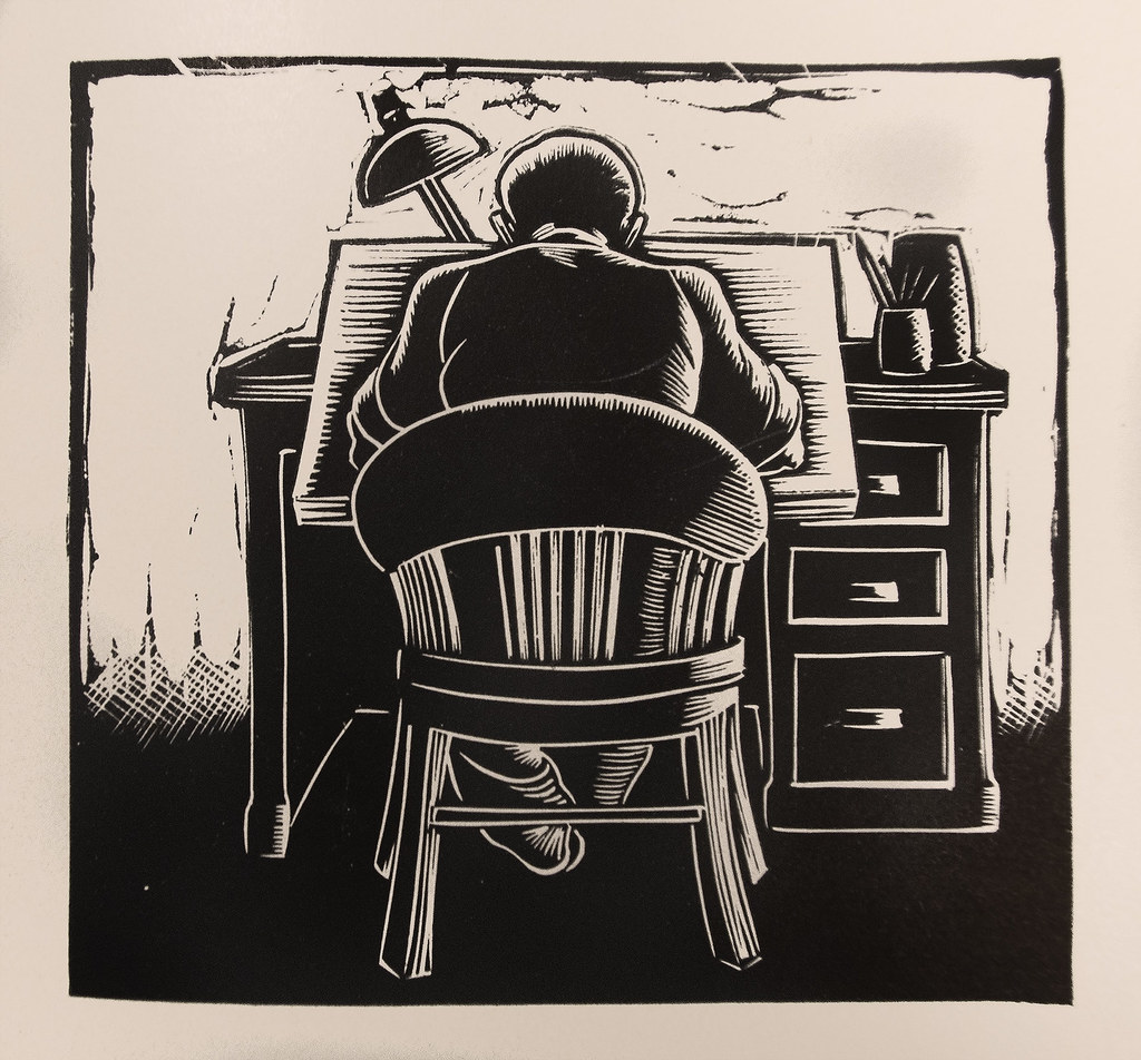 White Collar, c. 1940 - Linocuts by Giacomo G. Patri