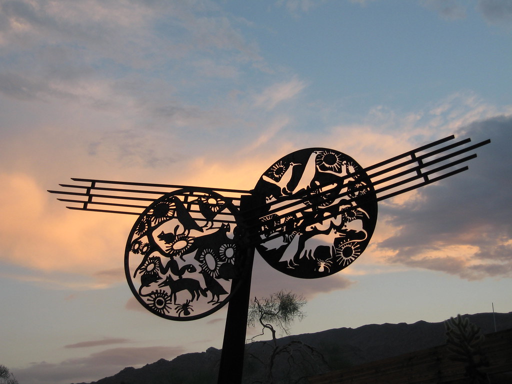Geo-kinetic sculpture; Oasis Visitor Center